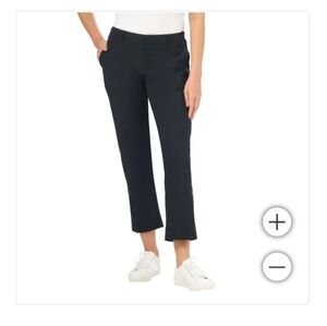 Kirkland Womens Signature Crop Travel Pants, Side waist Elastic, Black Size 16